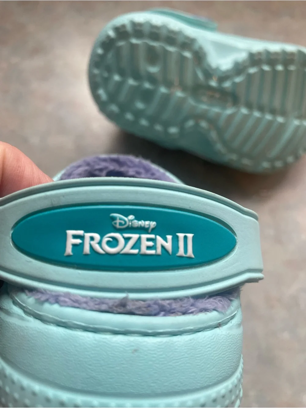 CROCS Kids Light Blue Frozen Character Fuzzy-Lined Clogs